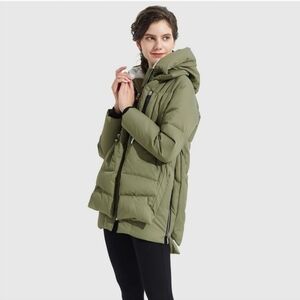 Orolay small olive geen down winter jacket